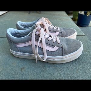 VANS Kids gray/pink old skool shoes - Kid 2.5